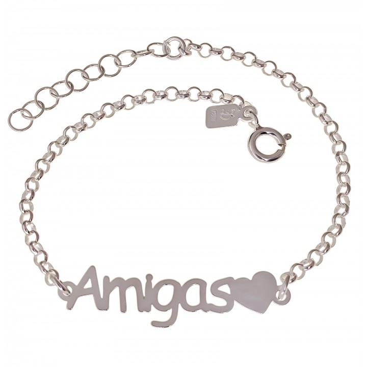 Pulsera amigas corazón de Plata de ley 925